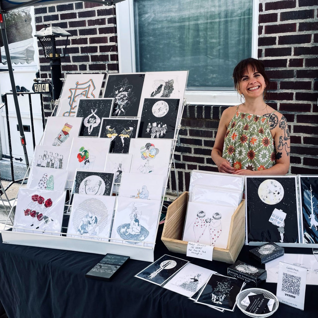 Caitlin Peck is a local Philly artist/illustrator that sells art prints in Ritual Shoppe.